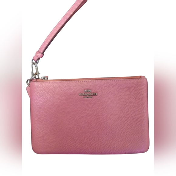 Coach - NWOT - Raspberry Colored Clutch Purse, Zippered Closure, 2 Pockets... - Picture 1 of 16